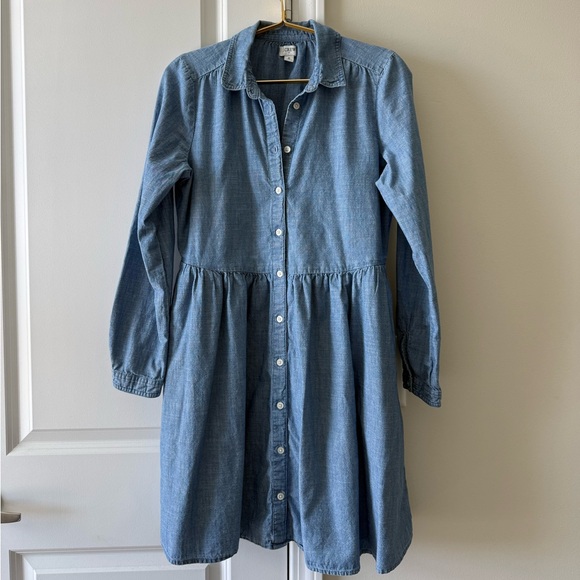 J. Crew Dresses & Skirts - J. Crew Light Blue Long Sleeve Button-Front Dress